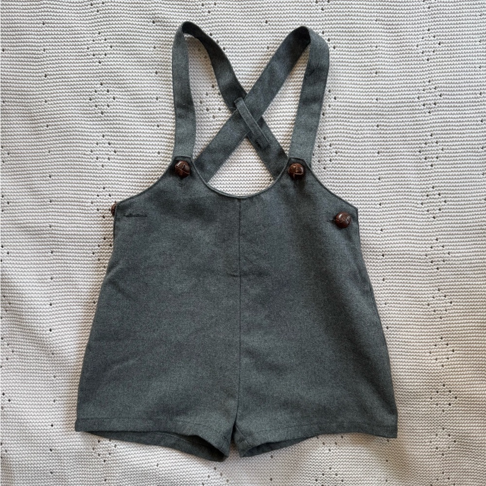 Gray Suspender Shorts